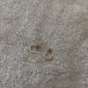 Elegant Gold Hexagon Earrings